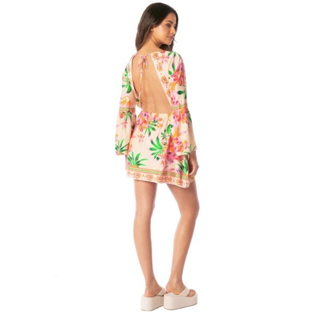 Maaji Women's Size Large Floral Bubbly Blossom Agnes Open Back Short Dress - Picture 11 of 13